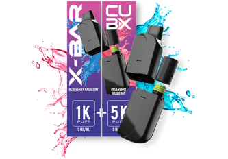 Lot 5 recharges CUB-X de 2 pods Myrtille Framboise 0mg
