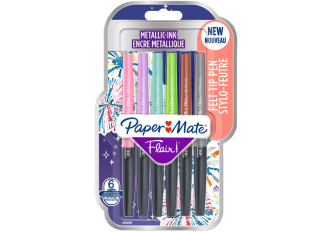 Blister 6 stylos PAPERMATE Flair Metallic