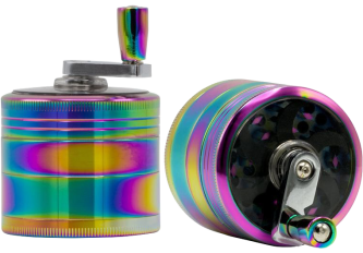 boite tabac 53mm 4 parties + moulin rainbow