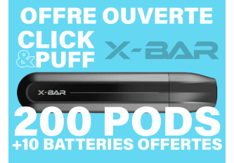 Offre perso 200 pods CLICK & PUFF  + 10 batteries offertes