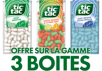 Offre sur la gamme TIC TAC MAXI 3 boites
