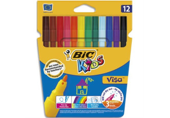 POCHETTE 12 FEUTRES COLORIAGE VISA BIC