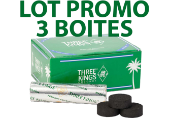 Lot promo 3 boites charbons 3KINGS Coconuts