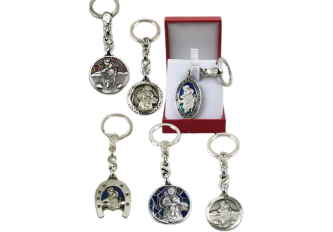 Lot 6 portes clés Saint Christophe métal argent