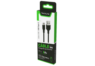 Câble DATA USB-C 1m Noir WAVE CONCEPT