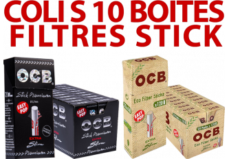 Colis 10 boites filtre Stick OCB slim