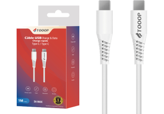 Câble Type-c / Type-c 1m pvc TOOOP