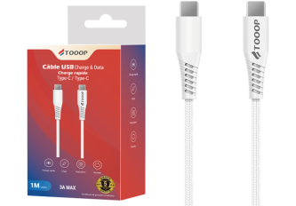 Câble Type-c / Type-c 1m nylon TOOOP