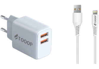 Chargeur 2x usb + cable lightning TOOOP