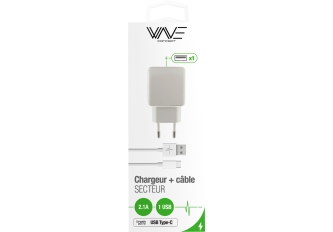 Chargeur secteur + câble  type-C