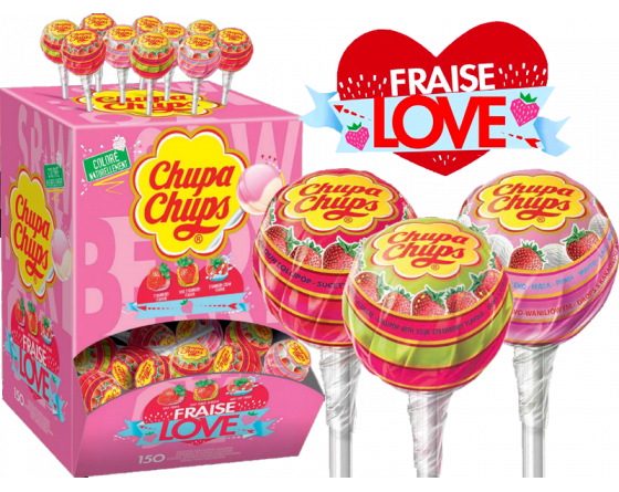 PVC Coaster-Chupa Chups-rose & crème saveur fraise