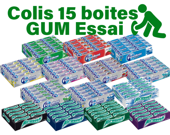 Colis 15 boites FREEDENT & AIRWAVES - GUM FREEDENT - Chewing gum