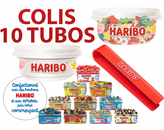 Colis Haribo Été 13 + 3 Tubos - Bonbons tubos - Milleproduits